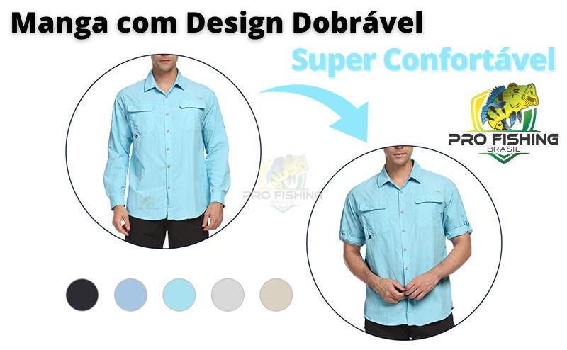 Nova Camisa de Pesca Importada PREMIUM com Proteção Solar UV+50 - Frete Grátis para todo Brasil