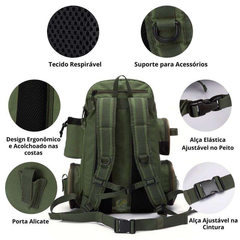 Nova Mochila de Pesca Bassdash - Super Resistente Prática e Durável - Frete Grátis