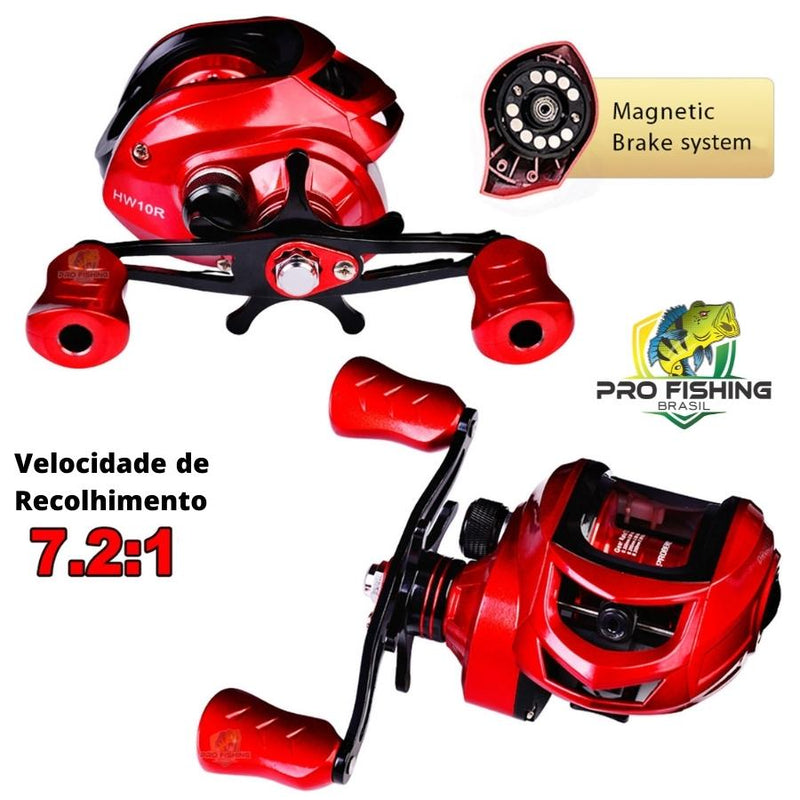 Nova Carretilha RED MAX PROBEROS - Super MAX DRAG de 10 KG - Velocidade de Recolhimento de 7.2:1