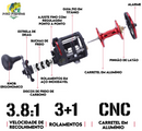Carretilha Perfil Alto DTR30 Sougayilang - 25kg MAX DRAG -  3+1bb Rolamentos