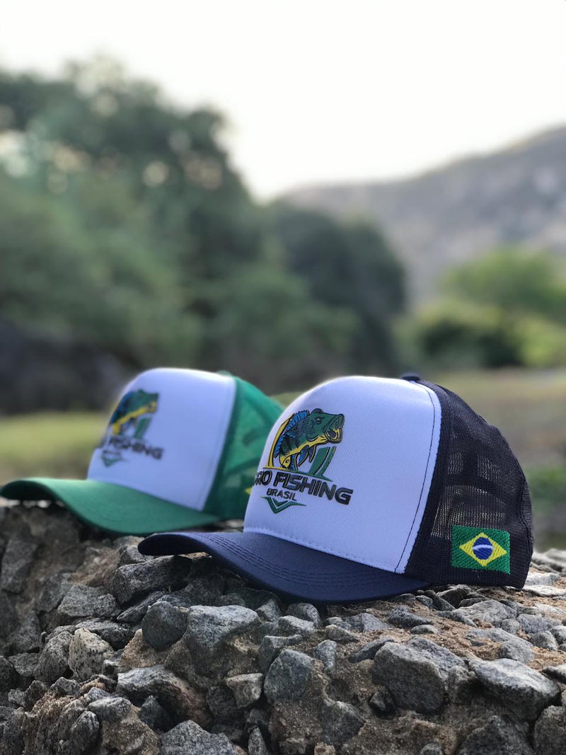 Boné Trucker Pro Fishing Brasil - Azul / Verde