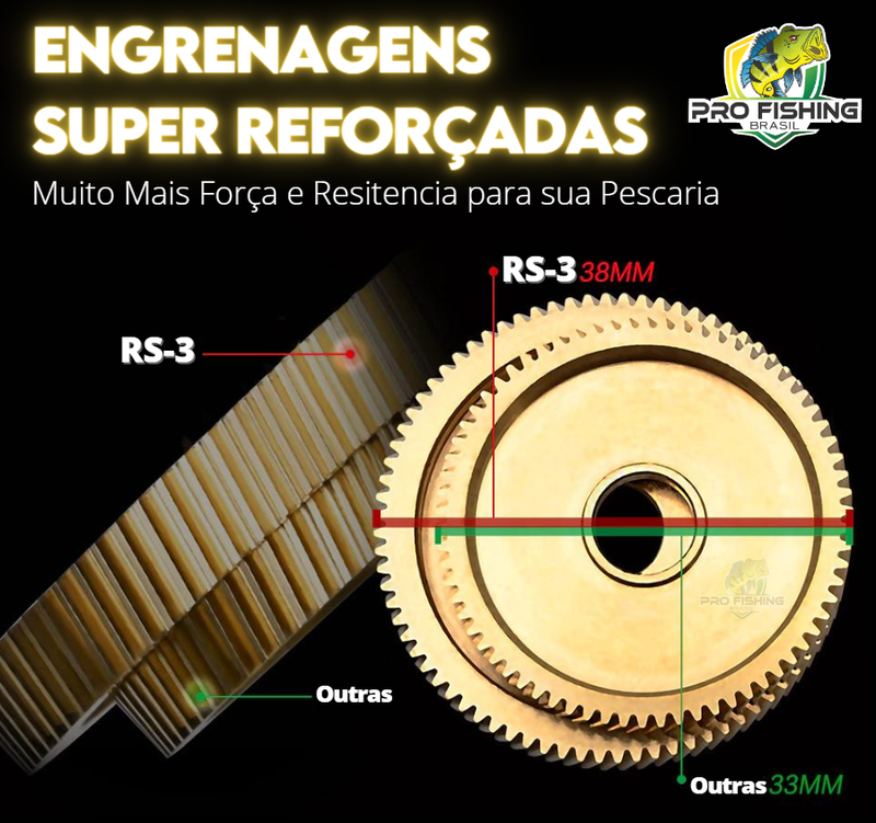 Nova Carretilha SPIDER RS-3 - 11 Rolamentos - Freio de 8.5kg - Recolhimento 7.3:1