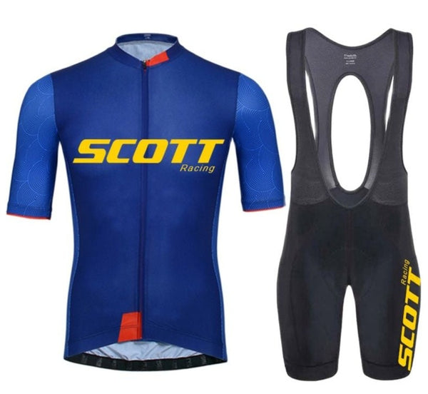 Novo Conjunto Scott Racing Blue (Camiseta + Bretelle) – Importado