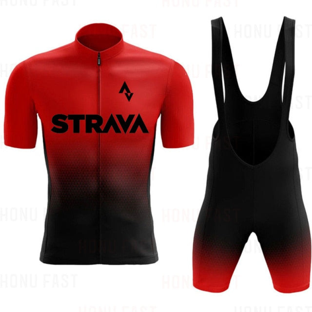 Novo Conjunto de Ciclismo Strava Team 2022 (Bretelle + Camiseta)