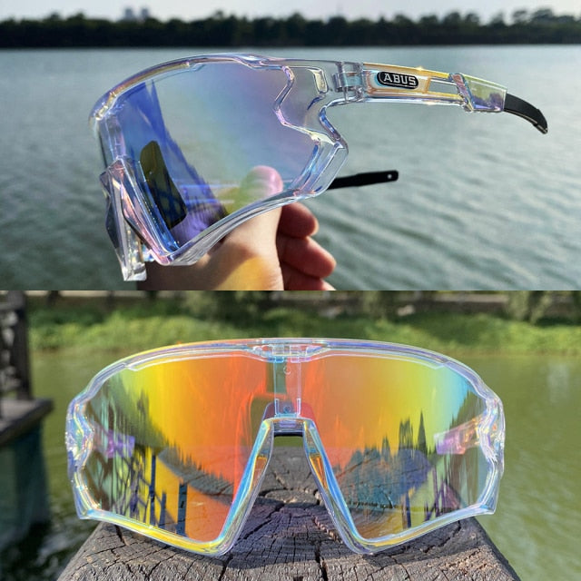Novo Óculos de Ciclismo ABUS com 5 lentes – Proteção UV+400 - Unisex